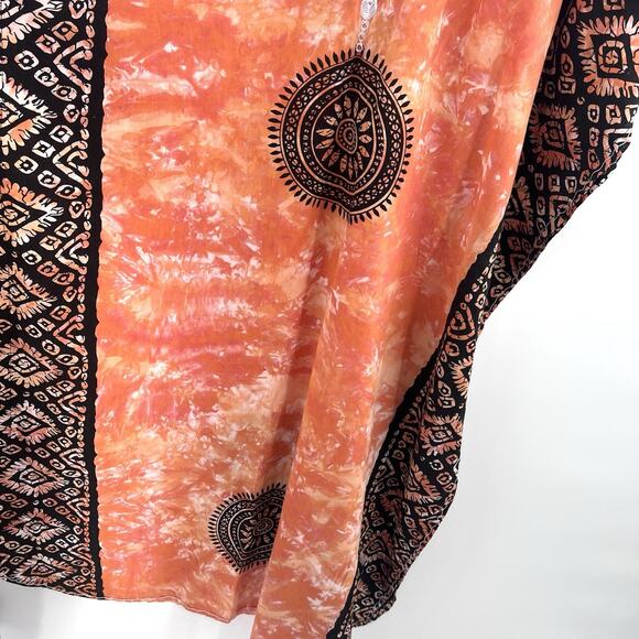 Vintage Handmade Boho Tie Dye Embroidered Mumu Kaftan Dress One Size - Picture 4 of 6